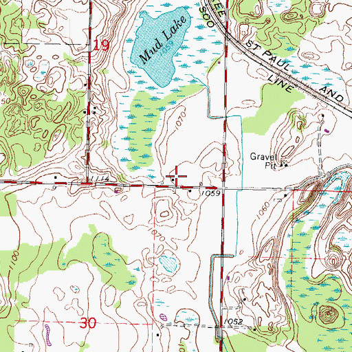 Topographic Map of Misty Meadows, WI