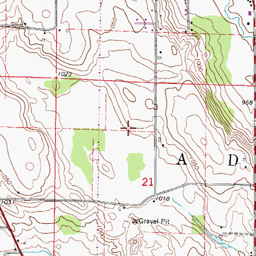 Topographic Map of Brittany Farms, WI