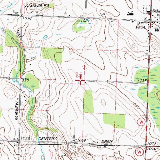 Topographic Map of T and T Farms, WI