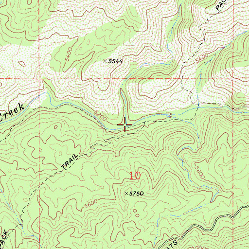 Topographic Map of Cox Creek, CA