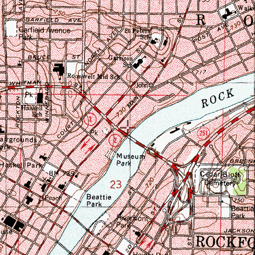 Topographic Map of Rock River Tower, IL