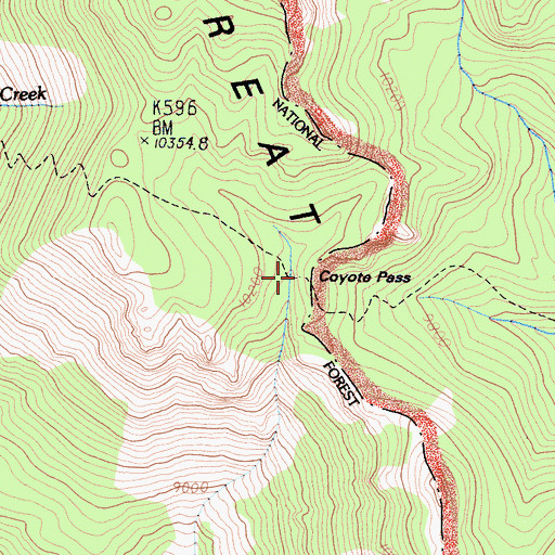 Topographic Map of Coyote Pass, CA