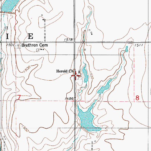 Topographic Map of Herold Mennonite Cemetery, OK