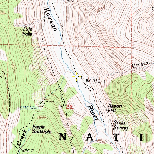 Topographic Map of Crystal Creek, CA