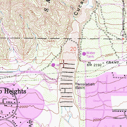 Topographic Map of Cucamonga Canyon, CA