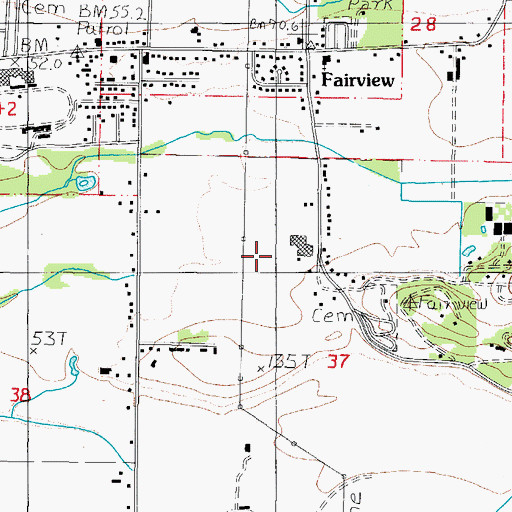 Topographic Map of Fairview Acres Dairy Farm, OR