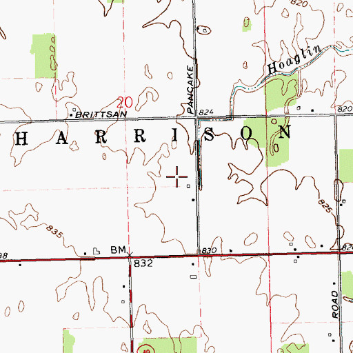 Topographic Map of Triple L Farms, OH