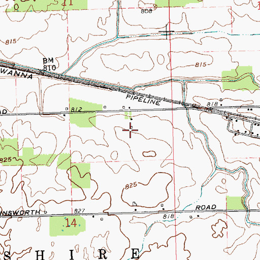 Topographic Map of Hileman Farm, OH