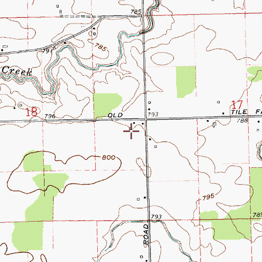 Topographic Map of Gamble Family Farms, OH