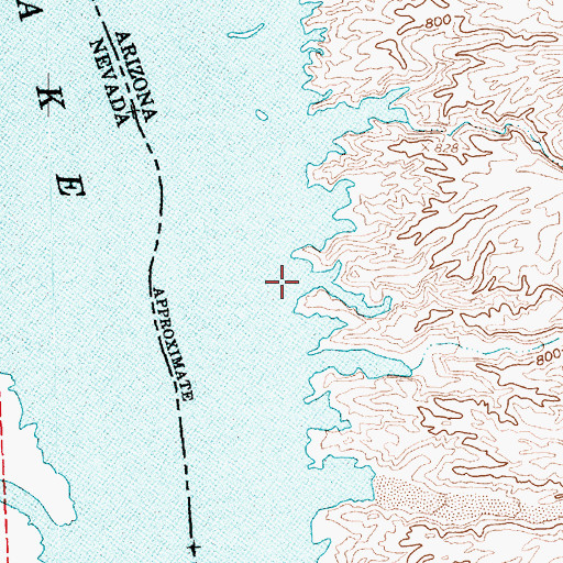 Topographic Map of Coyote Spring Cove, AZ