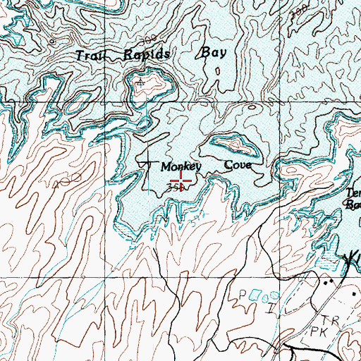 Topographic Map of Monkey Cove Spring, AZ