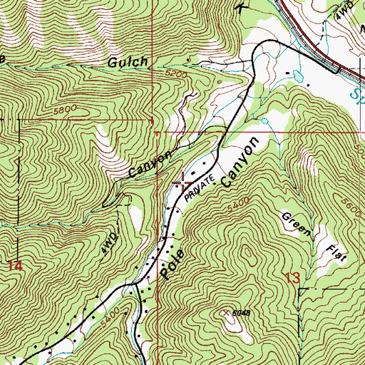 Topographic Map of Covered Bridge Canyon, UT