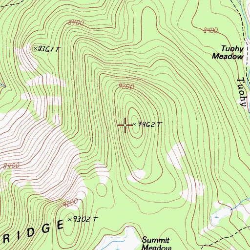 Topographic Map of Dennison Ridge, CA