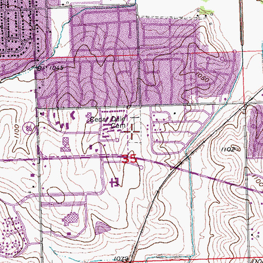 Topographic Map of Cedar Dale Cemetery, NE