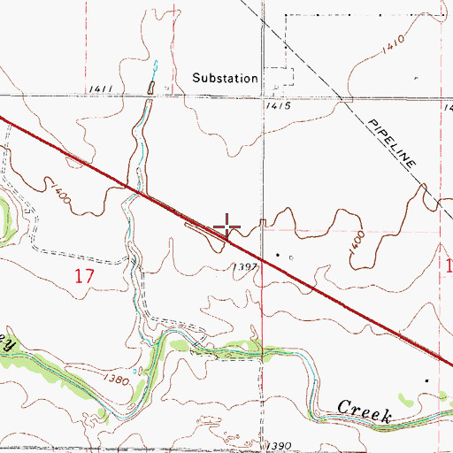 Topographic Map of Guffin Cemetery, OK