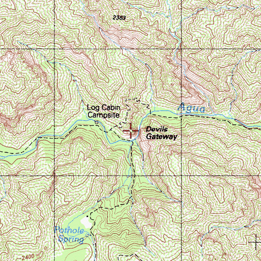 Topographic Map of Devils Gateway, CA