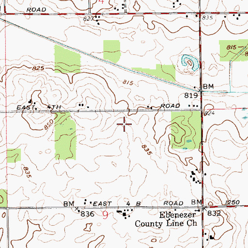 Topographic Map of Thomas Farms, IN