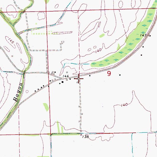 Topographic Map of Chenault Farms, MS