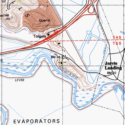 Topographic Map of Don Edwards San Francisco Bay National Wildlife Refuge Visitor Center, CA