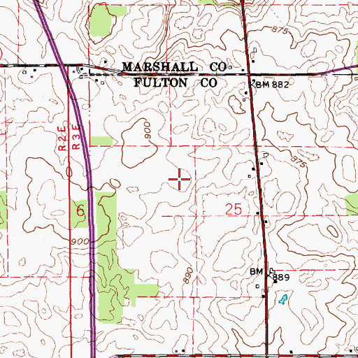Topographic Map of County Line Landfill, IN