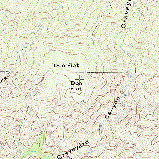 Topographic Map of Doe Flat, CA