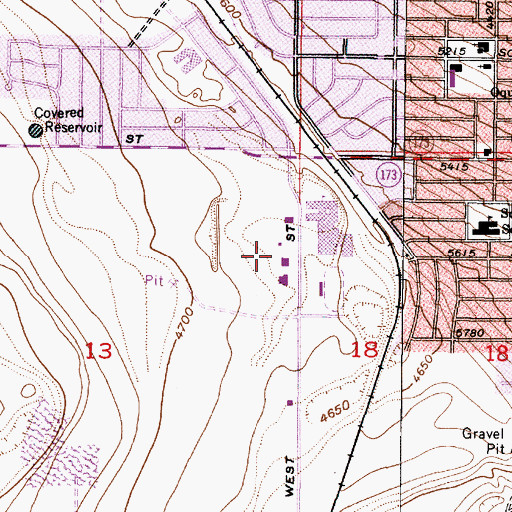 Topographic Map of Township of Kearns, UT