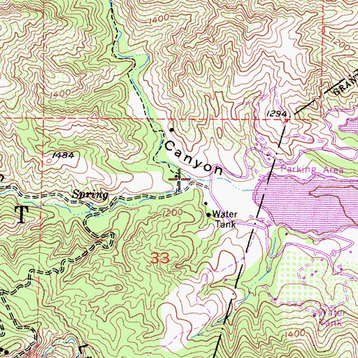 Topographic Map of Dominguez Canyon, CA