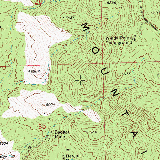 Topographic Map of Cerbat Mountains, AZ