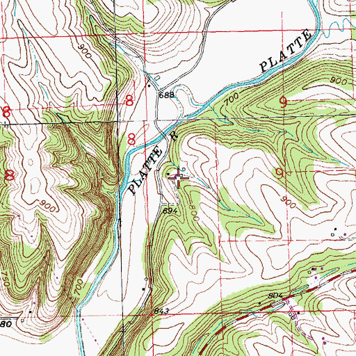 Topographic Map of Brogley Farms, WI