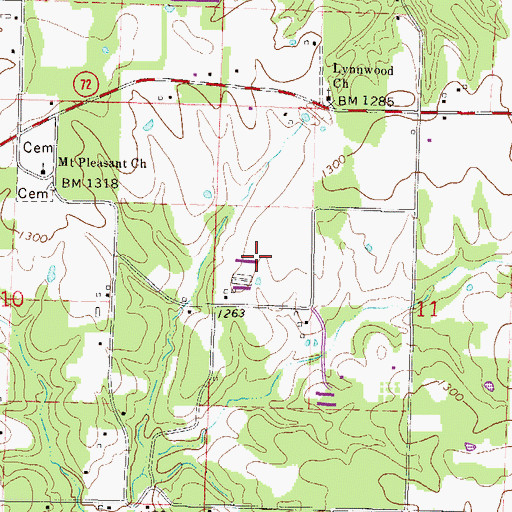 Topographic Map of Boling Farms, AR