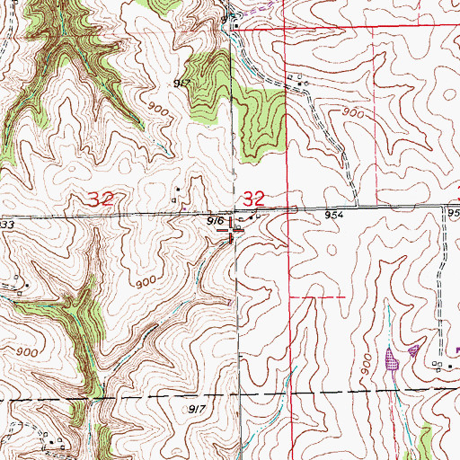 Topographic Map of Wakendale Farms, WI