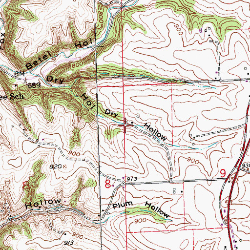 Topographic Map of Rolling Ridge Ranch, WI