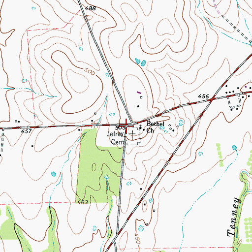Topographic Map of Fleming Memorial Cemetery, TX