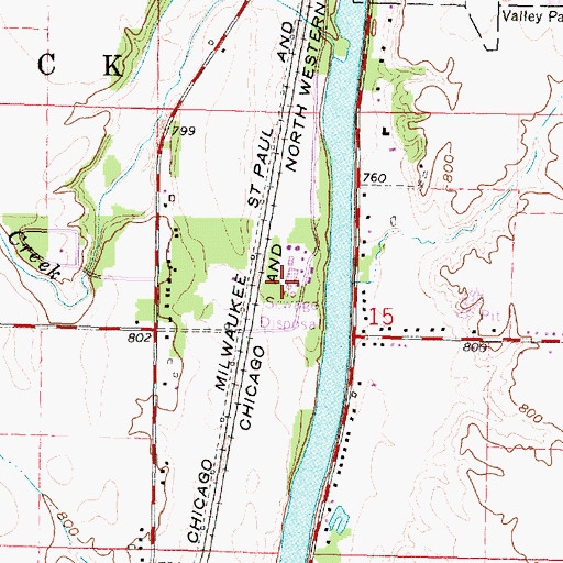 Topographic Map of Janesville Wastewater Treatment Plant, WI