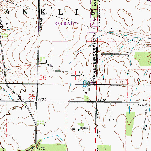 Topographic Map of Lang Farms, OH