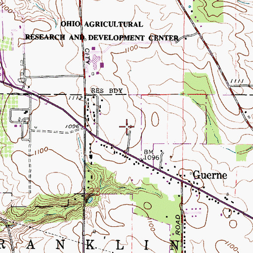 Topographic Map of Cutter Farms, OH