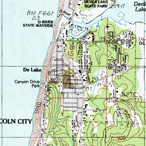 Topographic Map of Devils Lake Water Improvement District, OR