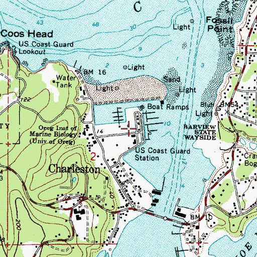 Topographic Map of Coos Watershed Association, OR
