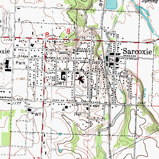 Topographic Map of Wildwood Elementary School, MO