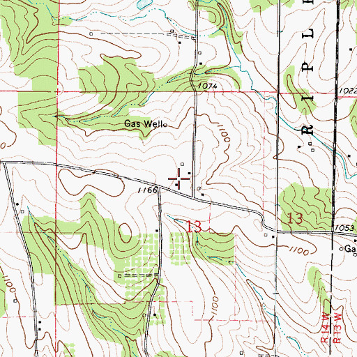 Topographic Map of Brumme Farms, OH