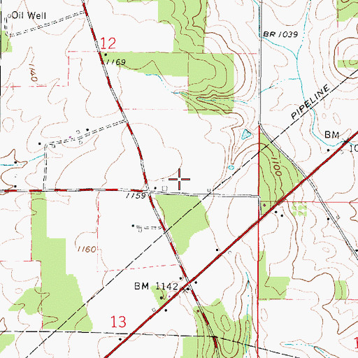 Topographic Map of Wasuka Farms, OH