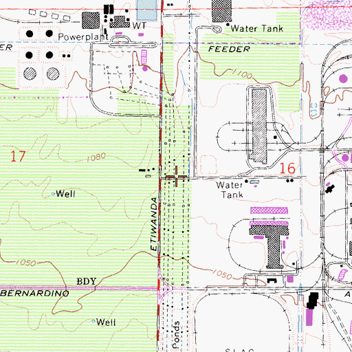Topographic Map of East Etiwanda Creek, CA
