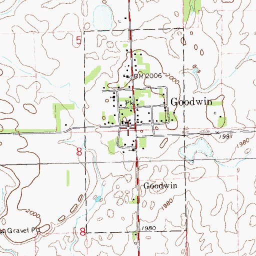 Topographic Map of Goodwin Post Office, SD