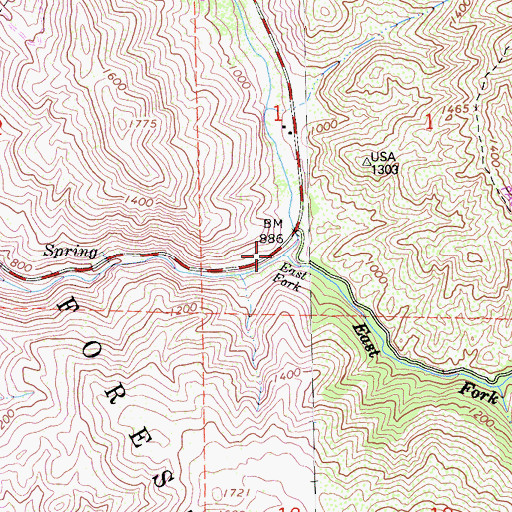 Topographic Map of East Fork Morro Creek, CA