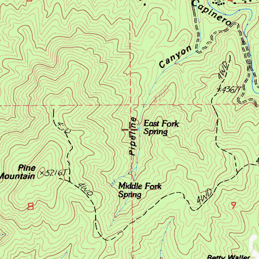 Topographic Map of East Fork Spring, CA