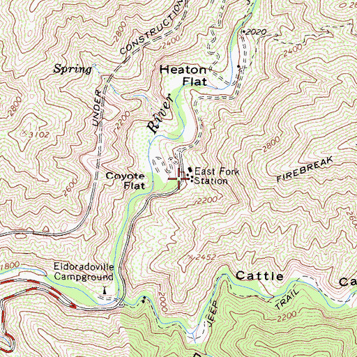 Topographic Map of East Fork Station, CA