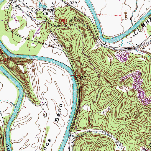 Topographic Map of Dal Railroad Station (historical), KY