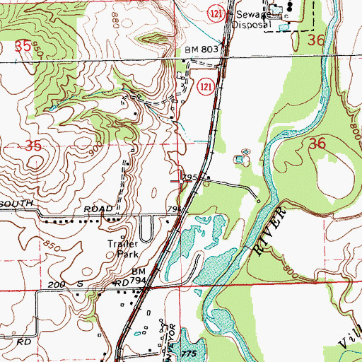 Topographic Map of Smith Cemetery, IN