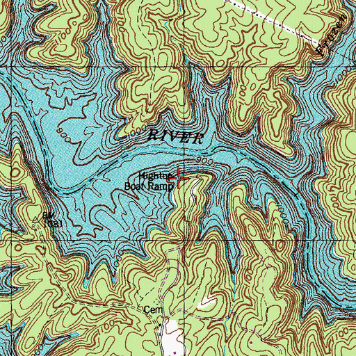 Topographic Map of Hightop Boatramp, KY