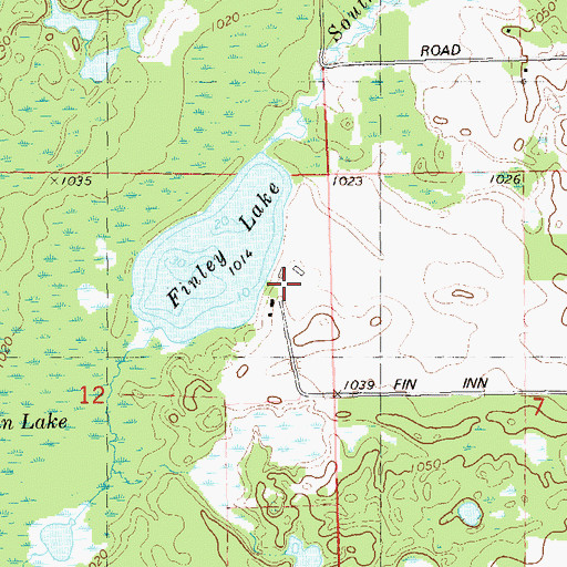 Topographic Map of Finley Lake Farm, WI